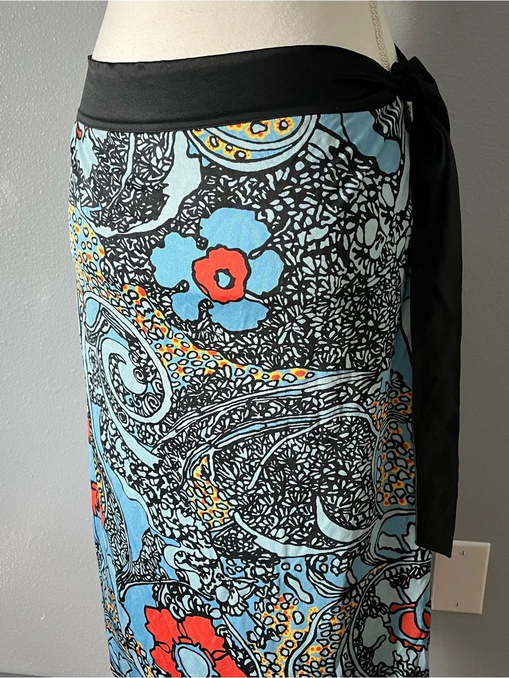 Rare Vintage 90s Archival Vivienne Tam Silk Floral Wrap Skirt Size 2 Flawless